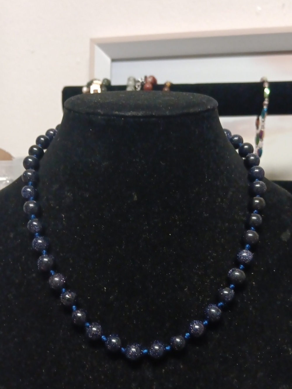 Blue Sandstone Gemstone Necklace - Women Jewelry